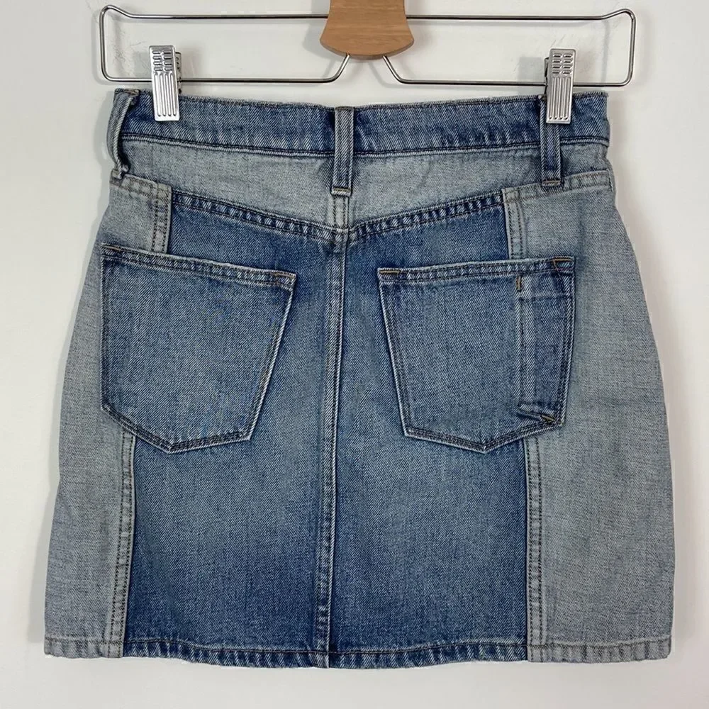 Current/Elliott Reversed Mashed Mini Denim Skirt Size 25